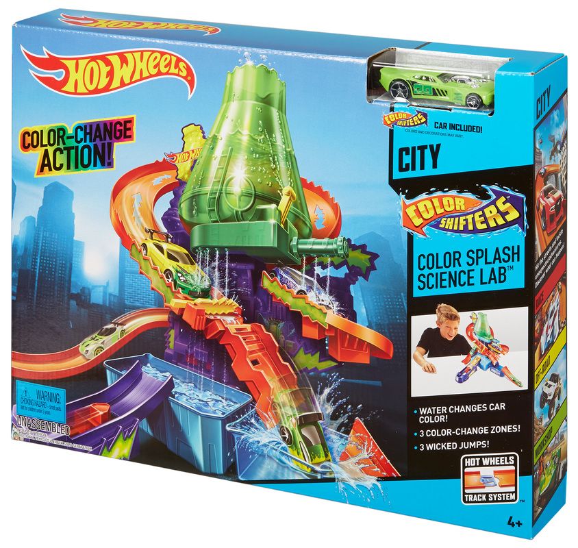 hot wheels colour changing car set