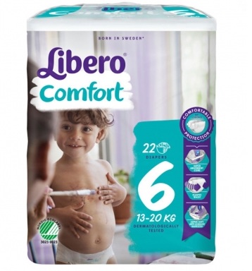 Libero Comfort 6 Baby Nappies 8 Packs of 22 13-22kg